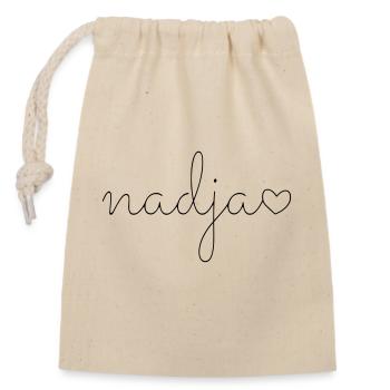 Nadja nom prénom - Sac cadeau en coton avec cordon (14 x 20 cm) - nature - Devant