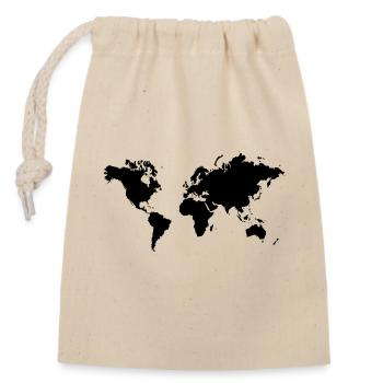 Globe continental Carte du monde Planète Climat - Sac cadeau en coton avec cordon (14 x 20 cm) - nature - Devant