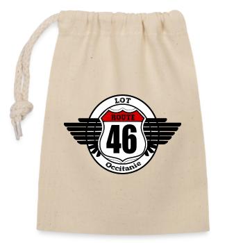 Route 46 department lot - Closable cotton gift bag (14x20cm) - nature - Front