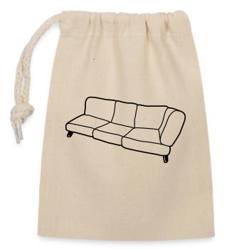 Clipart Design Sofa - Verschließbarer Geschenkbeutel aus Baumwolle (14x20cm) - Natur - Vorne