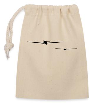 Les pilotes de planeur planeur avion propulsé par Fschlepp - Sac cadeau en coton avec cordon (14 x 20 cm) - nature - Devant