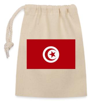 Tunesien Flagge - Verschließbarer Geschenkbeutel aus Baumwolle (14x20cm) - Natur - Vorne
