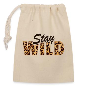 Restez sauvage - Sac cadeau en coton avec cordon (14 x 20 cm) - nature - Devant