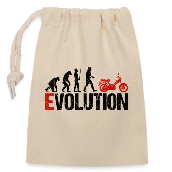 Mofa Fahrzeug Evolution Lustig für Mofafahrer - Verschließbarer Geschenkbeutel aus Baumwolle (14x20cm) - Natur - Vorne
