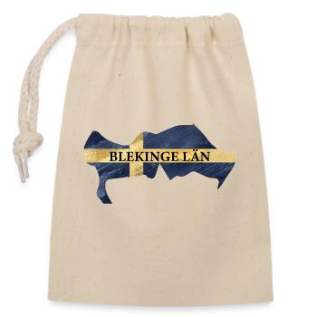 SCHWEDEN BLEKINGE LÄN - Verschließbarer Geschenkbeutel aus Baumwolle (14x20cm) - Natur - Vorne