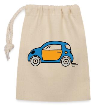 Voiture - Sac cadeau en coton avec cordon (14 x 20 cm) - nature - Devant