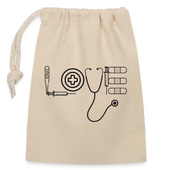 Infirmière Infirmière LOVE Médecine - Sac cadeau en coton avec cordon (14 x 20 cm) - nature - Devant