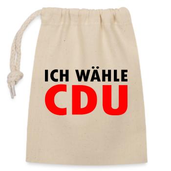 Ich wähle cdu - Verschließbarer Geschenkbeutel aus Baumwolle (14x20cm) - Natur - Vorne
