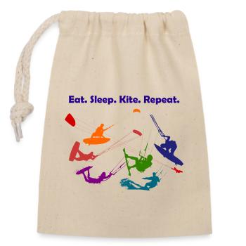 kite - Closable cotton gift bag (14x20cm) - nature - Front
