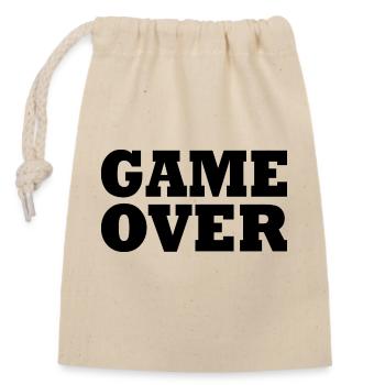Game over - Verschließbarer Geschenkbeutel aus Baumwolle (14x20cm) - Natur - Vorne