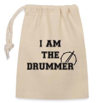 I AM THE DRUMMER - Closable cotton gift bag (14x20cm) - nature - Front