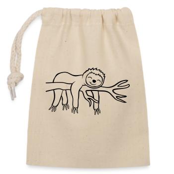 Tired hanging sloth - Closable cotton gift bag (14x20cm) - nature - Front