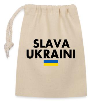 Slava ukraini - Closable cotton gift bag (14x20cm) - nature - Front