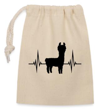 Pulse Lama Heartbeat - Closable cotton gift bag (14x20cm) - nature - Front