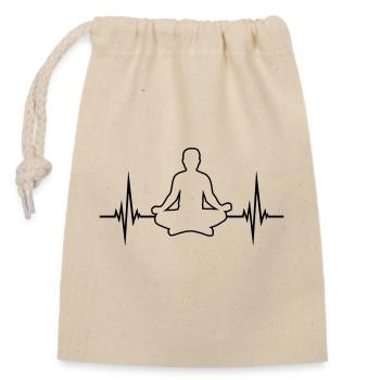 Yoga Pulse Heartbeat - Closable cotton gift bag (14x20cm) - nature - Front