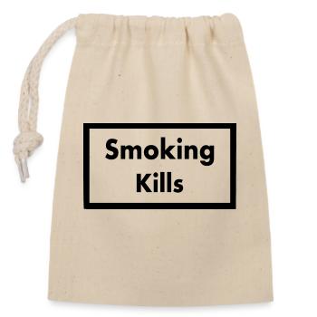 Smoking kills - Closable cotton gift bag (14x20cm) - nature - Front