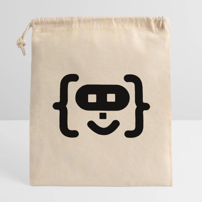 Hacker programmer code logo Closable cotton gift bag (14x20cm)