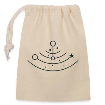 BOHO stars and moons in half circle orbits - Closable cotton gift bag (14x20cm) - nature - Front