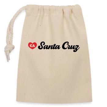 Santa Cruz California vintage retro - Closable cotton gift bag (14x20cm) - nature - Front