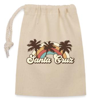 Santa Cruz California vintage retro - Closable cotton gift bag (14x20cm) - nature - Front