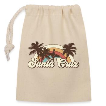 Santa Cruz California vintage retro - Closable cotton gift bag (14x20cm) - nature - Front