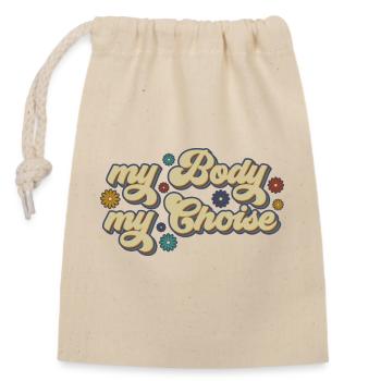 mon corps mon choix féminisme femmes femmes - Sac cadeau en coton avec cordon (14 x 20 cm) - nature - Devant