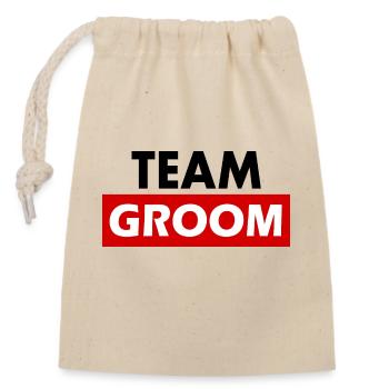 Team groom - Sac cadeau en coton avec cordon (14 x 20 cm) - nature - Devant