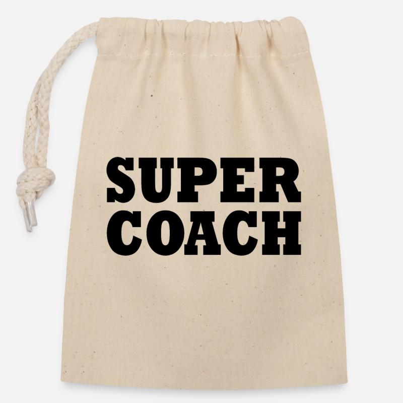 Super Coach - Sac cadeau en coton avec cordon (14 x 20 cm) - nature