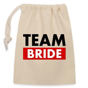 Team bride - Verschließbarer Geschenkbeutel aus Baumwolle (14x20cm) - Natur - Vorne