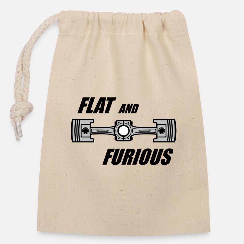Flat and Furious - Sac cadeau en coton avec cordon (14 x 20 cm) - nature