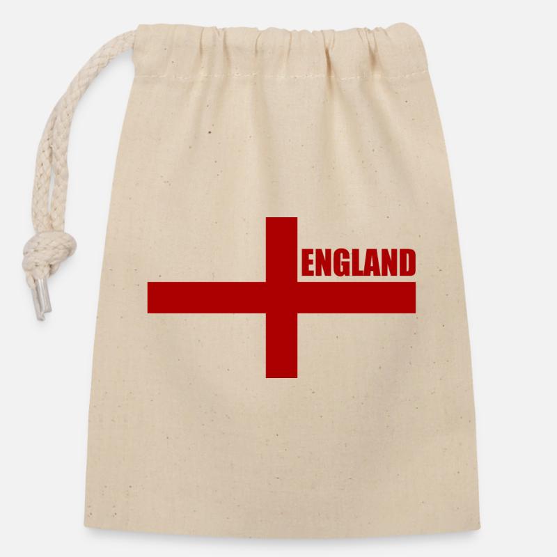 England - Closable cotton gift bag (14x20cm) - nature