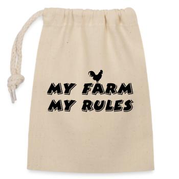 Ferme - Sac cadeau en coton avec cordon (14 x 20 cm) - nature - Devant