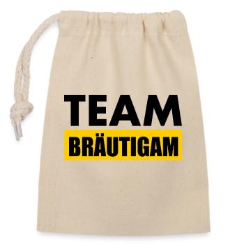 Team bräutigam - Verschließbarer Geschenkbeutel aus Baumwolle (14x20cm) - Natur - Vorne