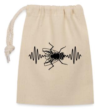 Heartbeat mouche domestique petite mouche domestique - Sac cadeau en coton avec cordon (14 x 20 cm) - nature - Devant