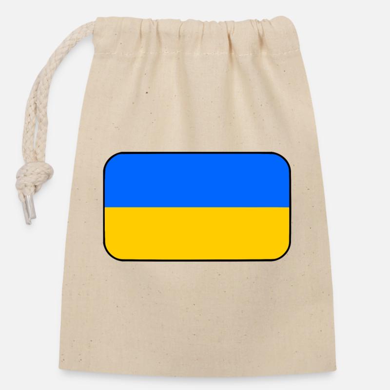 Ukraine - Closable cotton gift bag (14x20cm) - nature