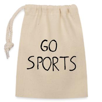 Go sports! Do you want some broccoli? - Closable cotton gift bag (14x20cm) - nature - Front