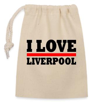 Liverpool - Closable cotton gift bag (14x20cm) - nature - Front
