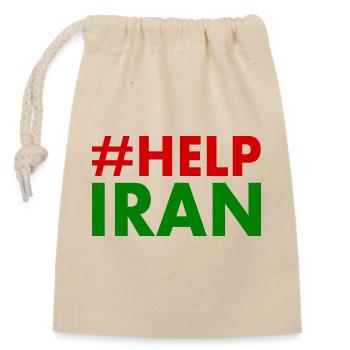 Help iran - Closable cotton gift bag (14x20cm) - nature - Front