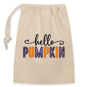 Hello Pumpkin - Closable cotton gift bag (14x20cm) - nature - Front