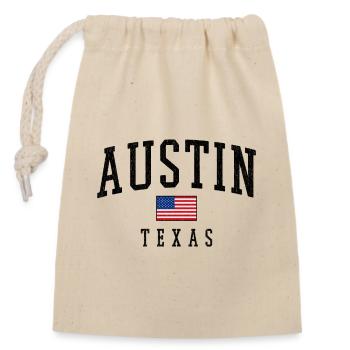 Austin Texas USA Flag Motif - Closable cotton gift bag (14x20cm) - nature - Front