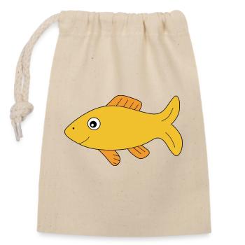 Fisch Shirt Fischmotiv,Angelbekleidung Geschenk - Verschließbarer Geschenkbeutel aus Baumwolle (14x20cm) - Natur - Vorne