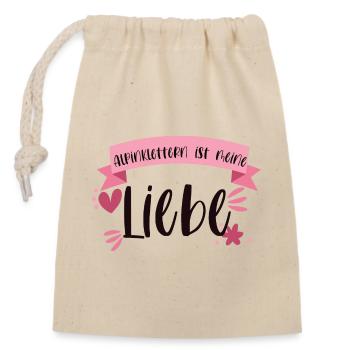 Klettern Alpinklettern Liebe Berge Alpin Geschenk - Verschließbarer Geschenkbeutel aus Baumwolle (14x20cm) - Natur - Vorne
