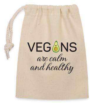 Vegans are calm and healthy - Closable cotton gift bag (14x20cm) - nature - Front
