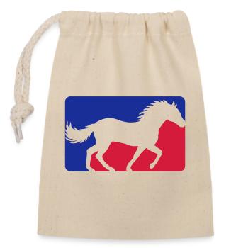 Cheval Rouge Bleu Sport - Sac cadeau en coton avec cordon (14 x 20 cm) - nature - Devant