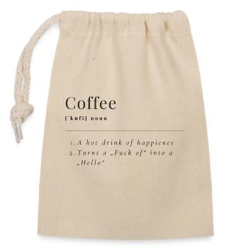 Définition du café - Sac cadeau en coton avec cordon (14 x 20 cm) - nature - Devant