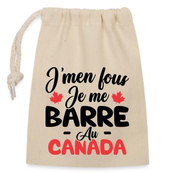 J'men fous je me barre au canada - Sac cadeau en coton avec cordon (14 x 20 cm) - nature - Devant