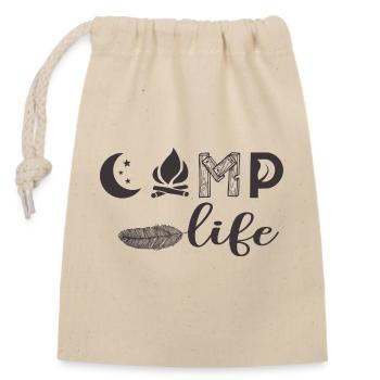 Camp live - Verschließbarer Geschenkbeutel aus Baumwolle (14x20cm) - Natur - Vorne