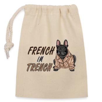 French im Trench - Verschließbarer Geschenkbeutel aus Baumwolle (14x20cm) - Natur - Vorne