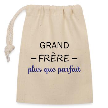 grand-frère parfait - Sac cadeau en coton avec cordon (14 x 20 cm) - nature - Devant