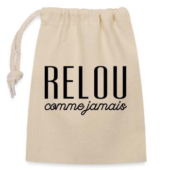 relou comme jamais - Sac cadeau en coton avec cordon (14 x 20 cm) - nature - Devant